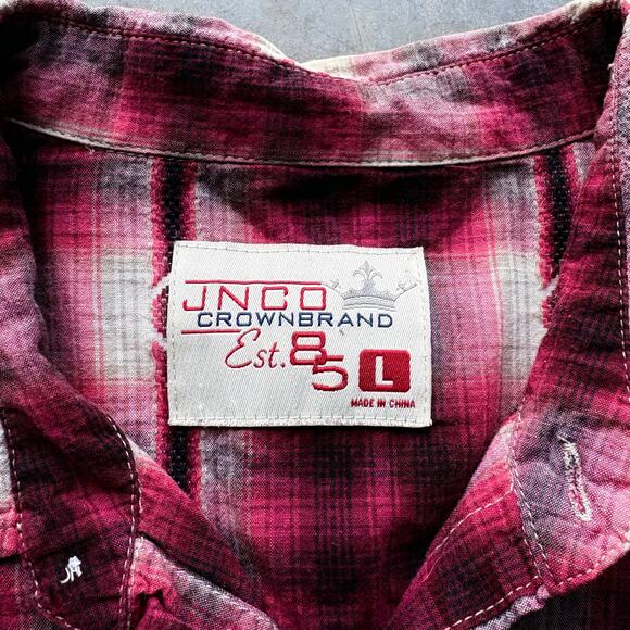 Vintage Y2K Aztec JNCO Flannel Button Up Shirt - Picture 2 of 4